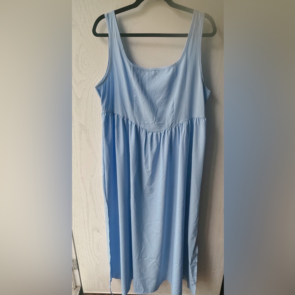 Blue summer dress, short sleeve, SHEIN women’s dress